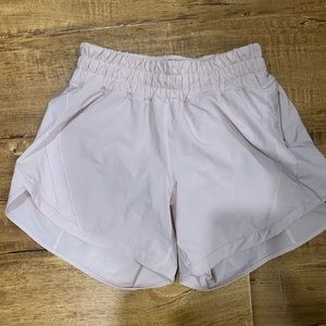 lululemon Light Pink Lined Shorts with Zipper Pocket